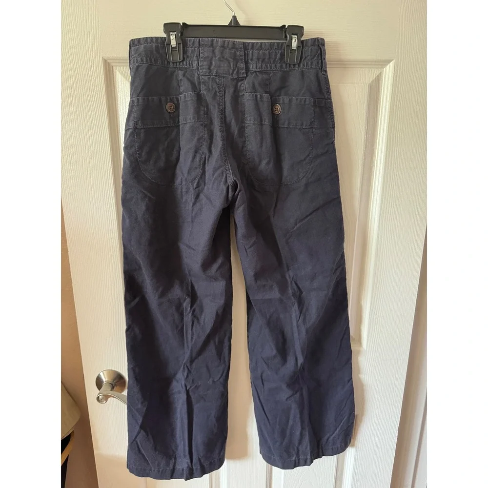 Patagonia Island Hemp Wide Leg Pants Womens Size 2 Navy Blue Hemp Organic Cotton